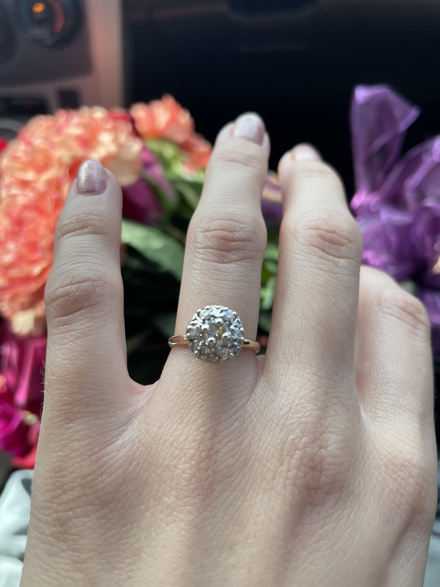 The bling! My great grandma’s diamonds reworked into a ring for my grandma, passed to my mom and, now, to me. This is a very special ring and it means the world Josh would choose to use it.