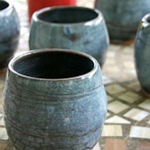Stemless Wine Glass or Drinking Cup in Slate Blue