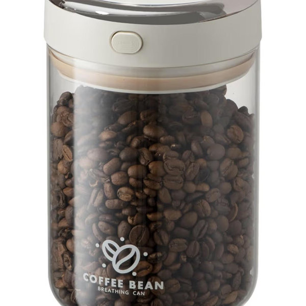 Coffee Bean Storage Container with One-way Valve Airtight Lid Date Tracker for Coffee and More Food Fresh and Storage, Clear Borosilicate Glass Coffee Canister(1.8 Qt - 21 OZ)
