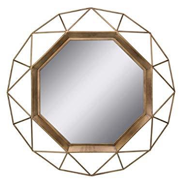 Stonebriar Gold Geometric Wall Mirror, 30 x 30
