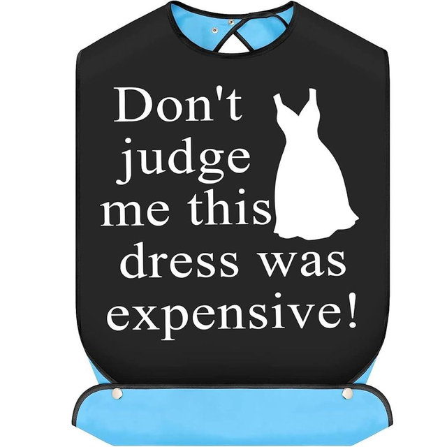 BWWKTOP Bridal Bibs With Crumb Catcher Bridal Bridesmaid Clothing Protectors Wedding Gag Gifts Adult Bibs For Wedding Party