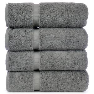 Chakir Turkish Linens Turkish Cotton Luxury Hotel & Spa Bath Towel, Bath Towel - Set of 4, Gray