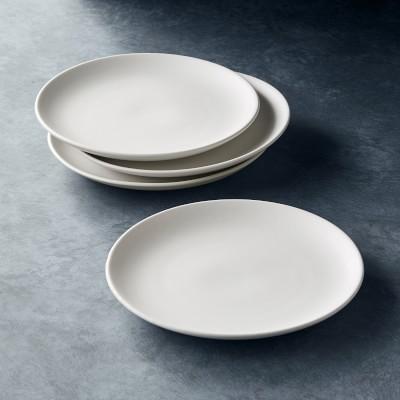 Open Kitchen Matte Coupe Salad Plates, Set of 4, White