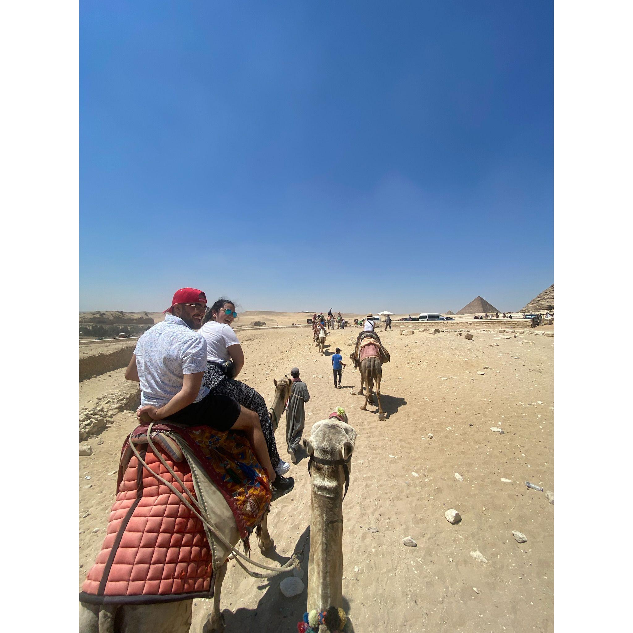 Riding a camel around the pyramids - 2022