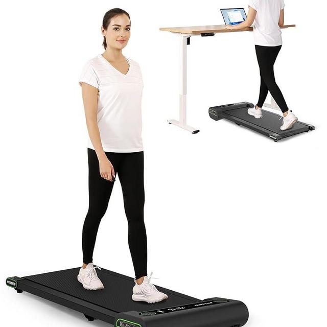 AKLUER Walking Pad Treadmill Under Desk, Portable Treadmill with Bluetooth, Desk Treadmill up to 3.8 MPH Speed, Jogging Walking Treadmill for Small Space Home Fitness