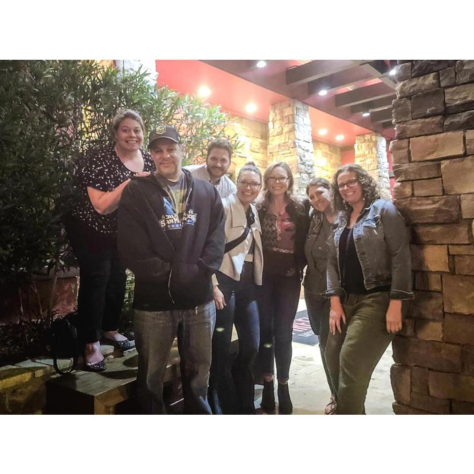 Susan, Neal, Jeremiah, Becca, Amy, Jessica & Vanessa - chowing down at Firefly in Las Vegas.