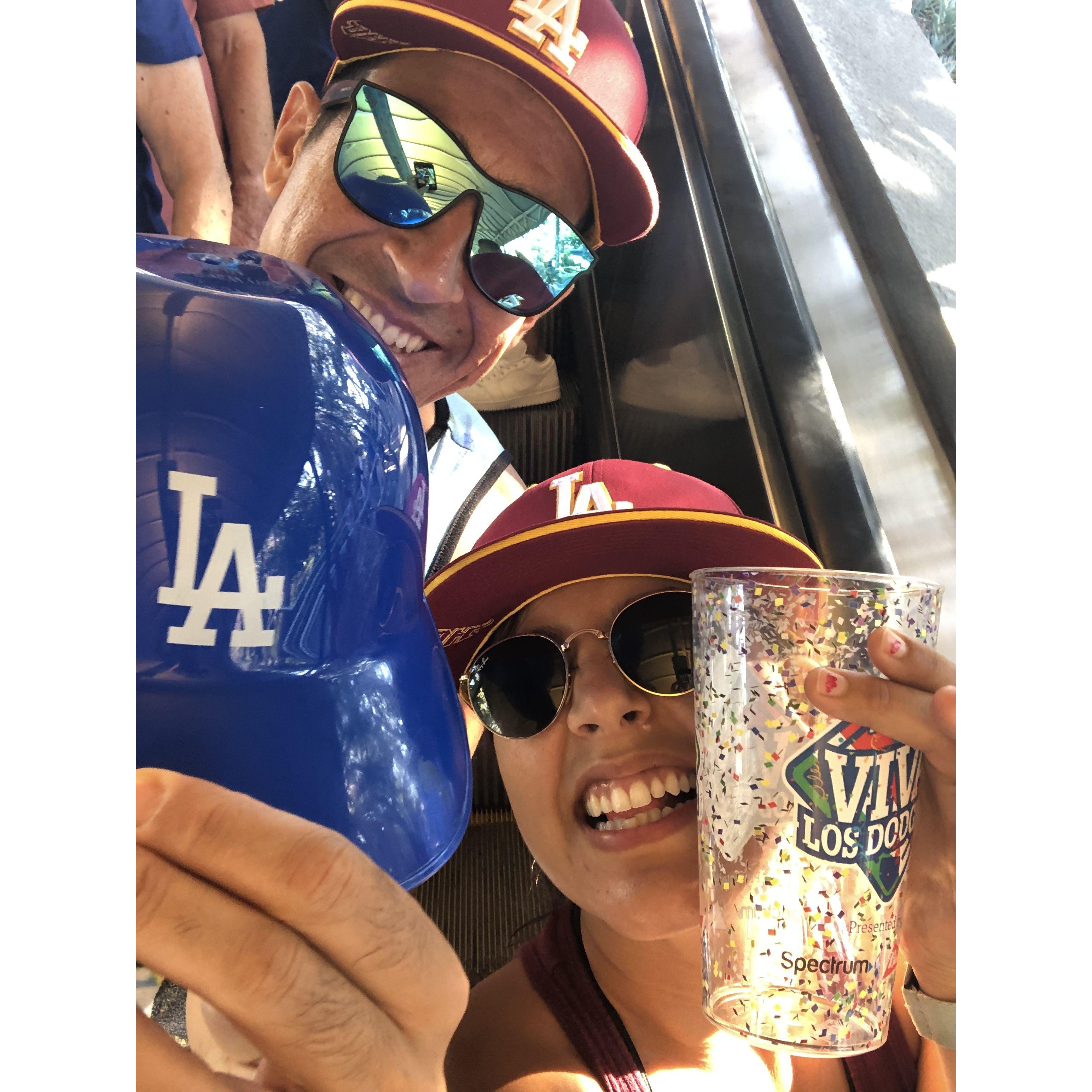 Our first Dodger game!