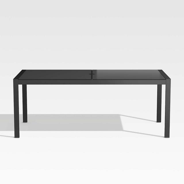 Dune Rectangular Black Outdoor Glass Dining Table