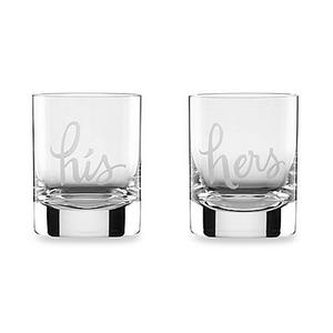 kate spade new york Two of a Kind™ "His" & "Hers" Double Old Fashioned Glasses (Set of 2)