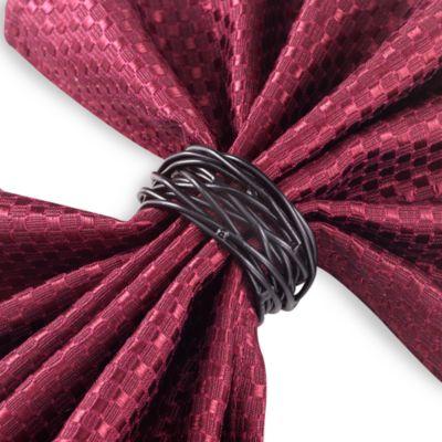 Twist Wire Napkin Ring in Black