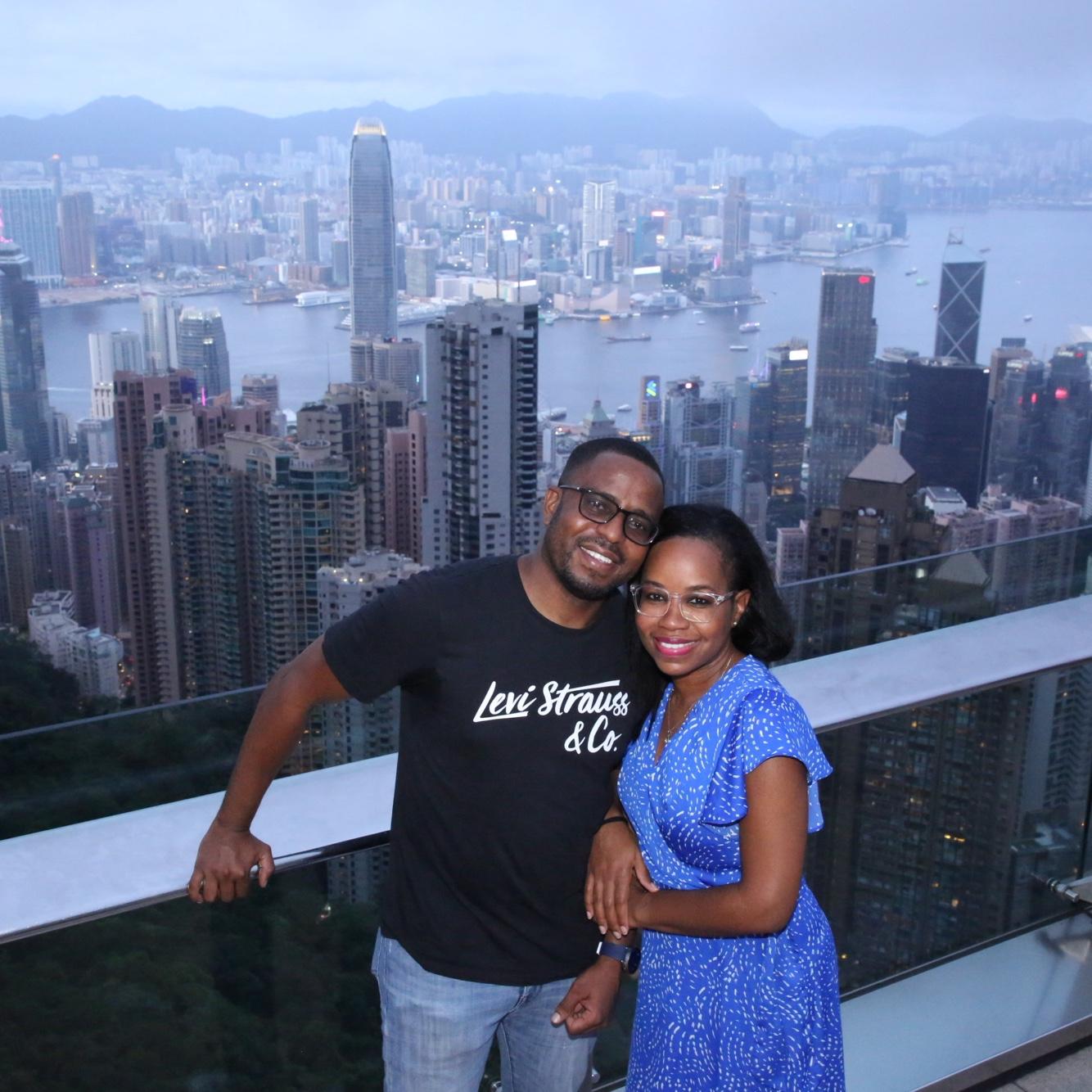 Enjoying the view at The Peak in Hong Kong (June 2024)