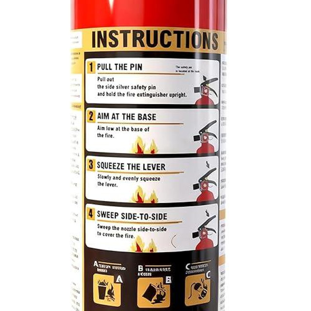 Ougist ABC Fire Extinguisher for Home, 2.5lb Small Fire Extinguisher for Kitchen & Garage, Vehicle Fire Extinguisher for Truck, Car and Boat, Professional Safety Grade, Red