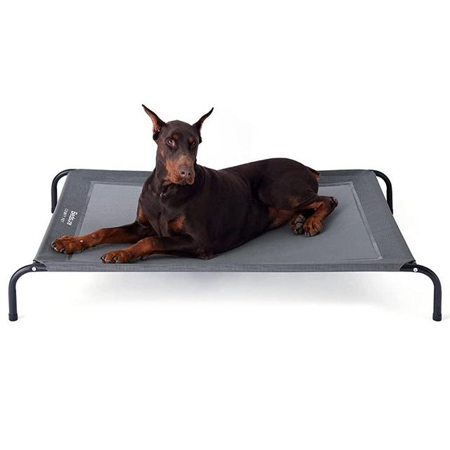 Bedsure Elevated Dog Bed Cot, Raised Pet Beds with No-Slip Feet, Stable Frame & Durable Supportive Teslin Recyclable Mesh, Breathable, Indoor and Outdoor, Multi Size Breathable Mesh