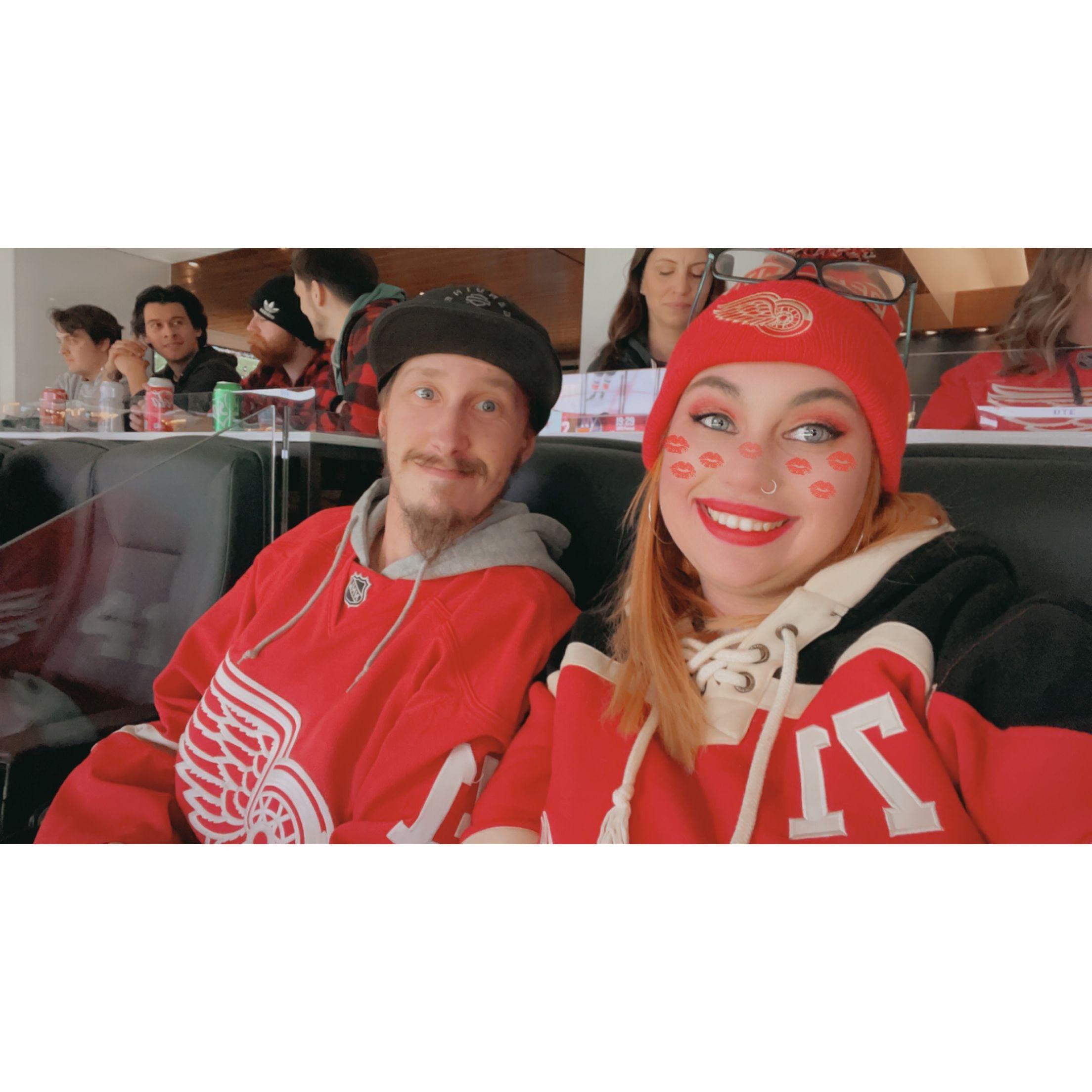 Our First of many Red Wings games together. It was pretty "suite" if I say so myself!