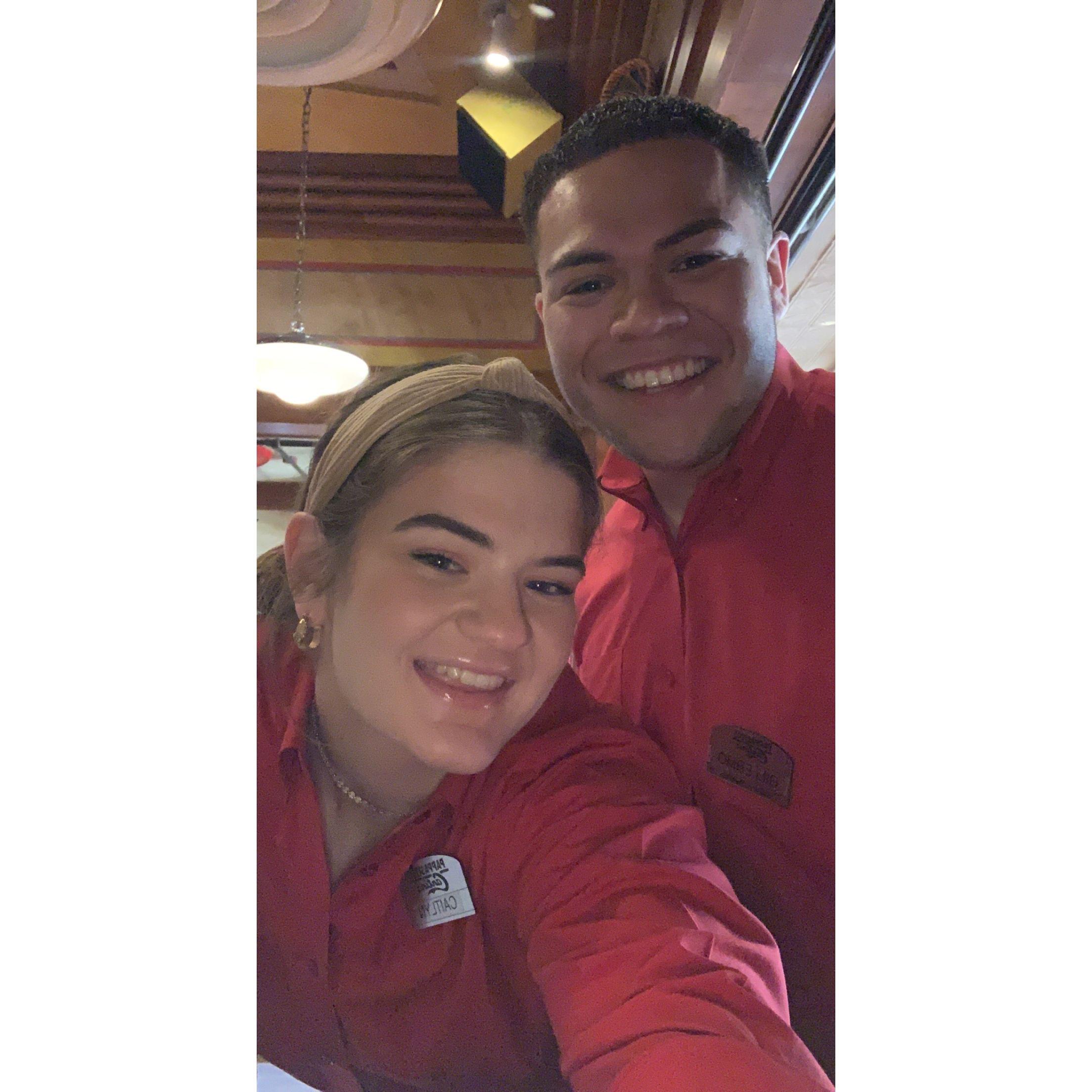 Caitlyn & Gillermo met working at Pappasito's, Gillermo was her trainer her first night at work!