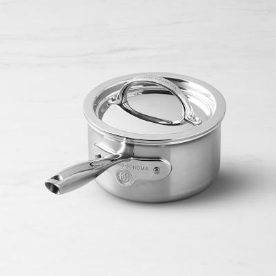 1.5 qt. Williams Sonoma Signature Thermo-Clad™ Brushed Stainless-Steel Saucepan