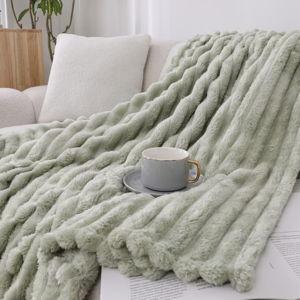 Kate Aurora Modern Lux Ultra Soft & Plush Ribbed Accent Throw Blanket - 50 in. W x 60 in. L - Sage