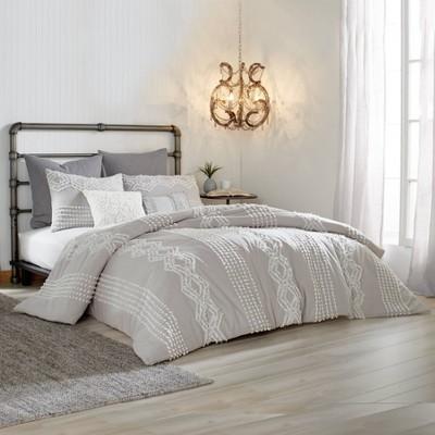 Peri Home 3pc Cut Geo Comforter Set Gray