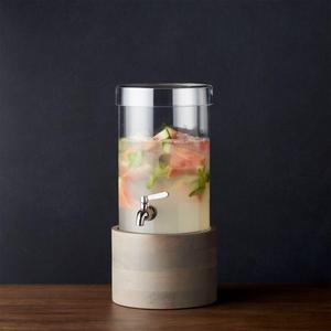 Cold Drink Dispenser with Brooks Grey Wood Stand
