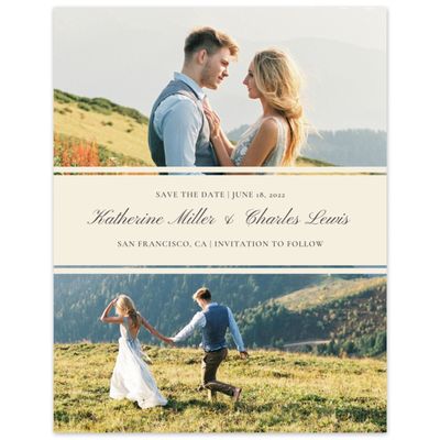 Ivory, Beige Wedding Digital Save the Date - Abbey Photo