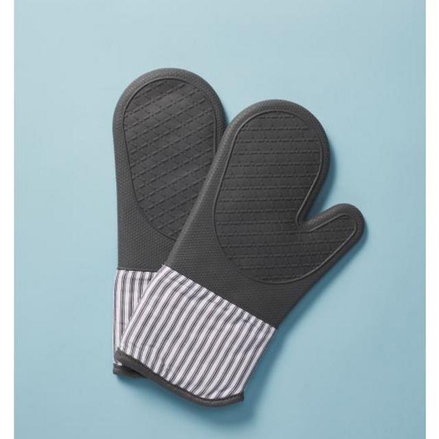 2pk Striped Silicone Oven Mitts