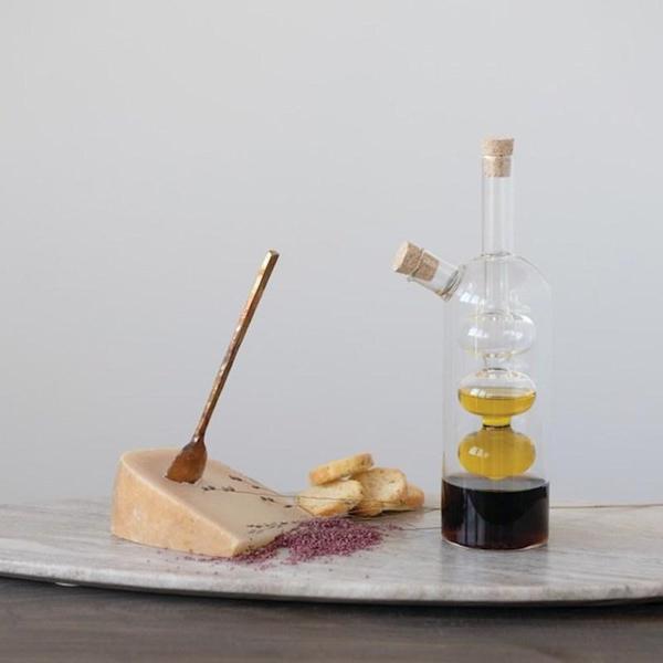 ARTISAN GLASS OIL + VINEGAR NESTING BOTTLE CRUET