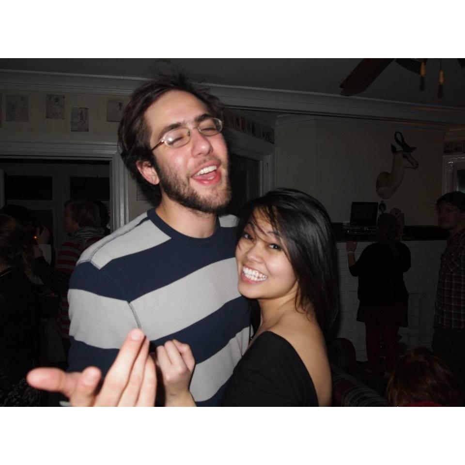 our first photo together! NYE party at 404, 2014