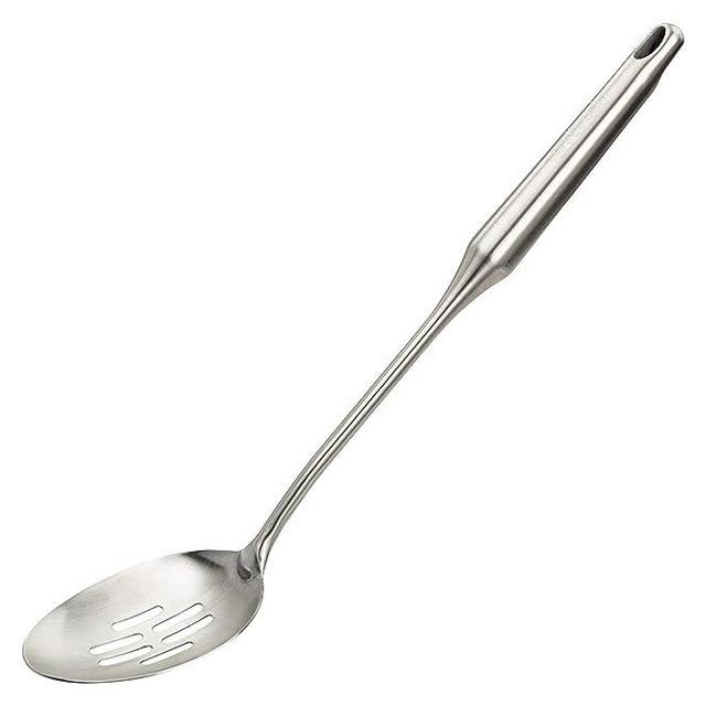 Stainless Steel Slotted Cooking Spoon, Large Metal Chef Strainer Utensil For Cooking, Serving, And Mixing, The #1 Dishwasher Safe Kitchen Tool, 15" Long Spoon With Holes