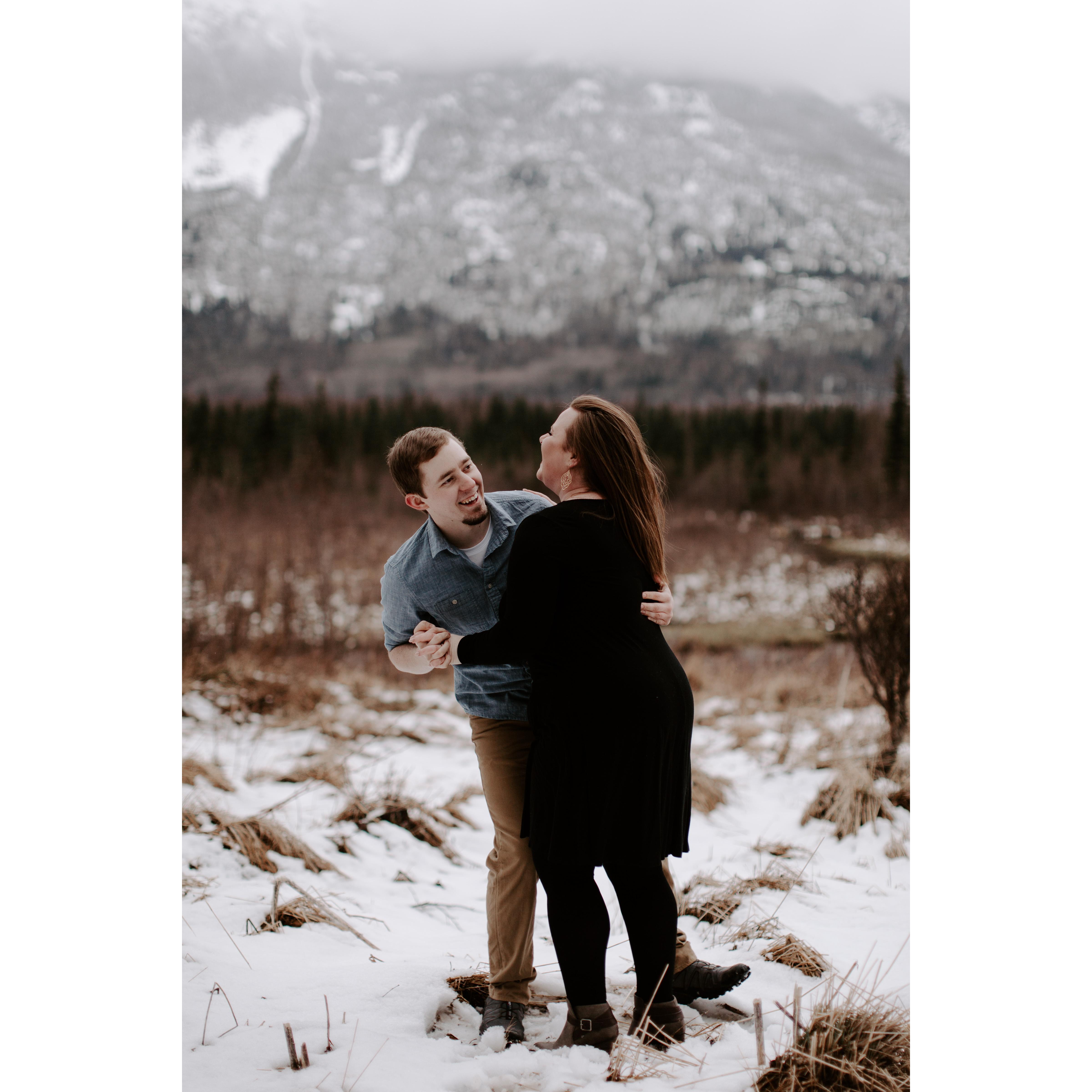 Engagement photos done in Alaska at Eagle River Nature Center by the amazing Sarah French.
Instagram: @sarah.french.photo
Facebook: @Sarah French Photo
Website: sarahfrenchphoto.com