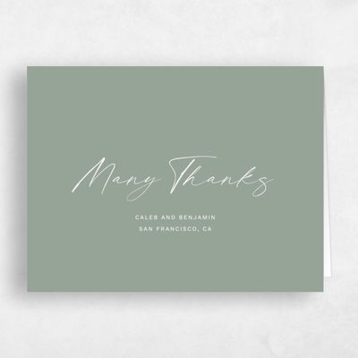 Sage, Green Wedding Thank You - Halbert Landscape
