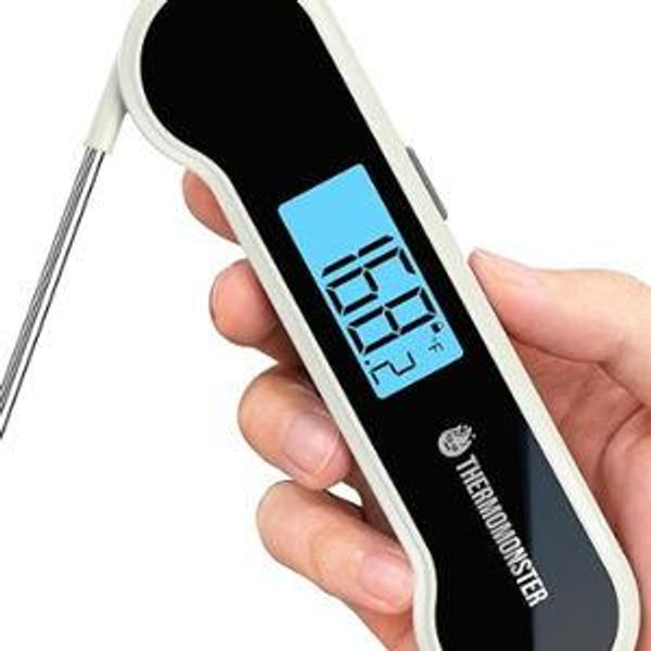 0.5 Sec Instant Read Meat Thermometer Digital with ±0.5℉ Precision, Food Thermometer for Cooking Kitchen Gadgets, Oven Grill Candy BBQ Essentials Accessories, Gifts for Him Dad Men Birthday, White