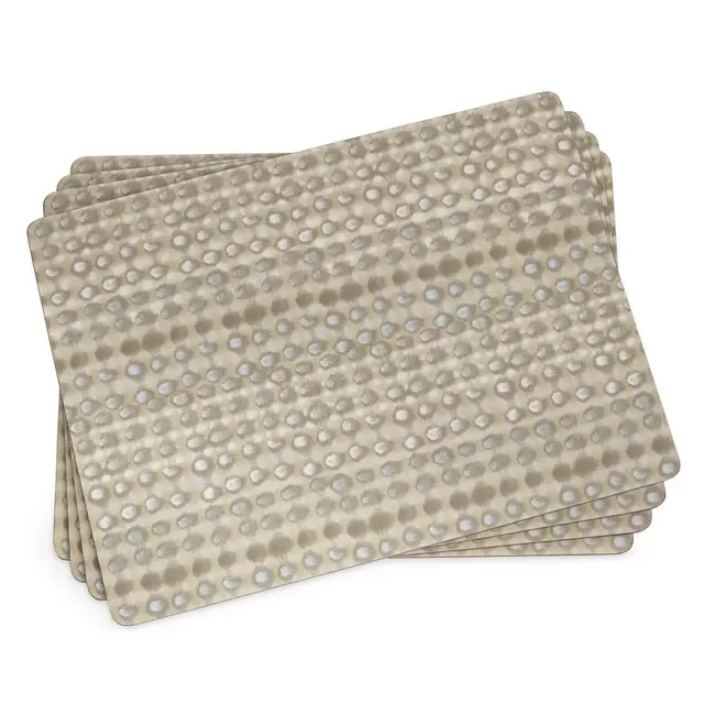 Pimpernel Pure Collection Placemats, Set of 4 – Cork-Backed Boards with Woven Artwork, Heat & Stain Resistant Lacquered Finish