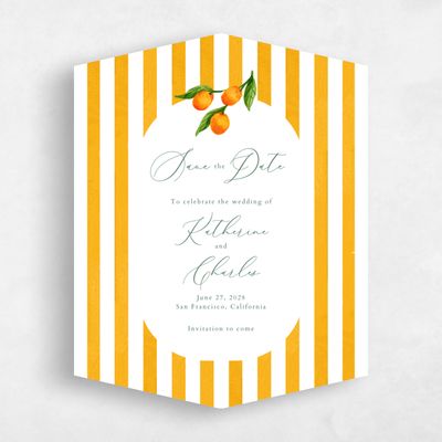 Orange Diamond Wedding Save the Date - Tropea Portrait