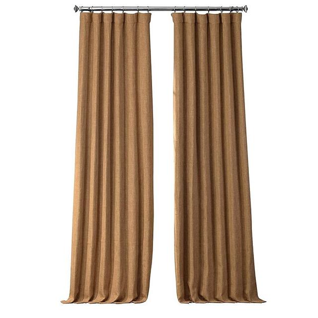 HPD Half Price Drapes Faux Linen Room Darkening Curtains for Bedroom & Living Room 50 X 84, BOCH-LN18519-84 (1 Panel), Butterscotch