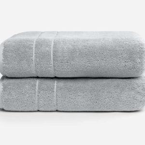 Super-Plush Turkish Cotton Bath Towels - Pewter (Set of 2)