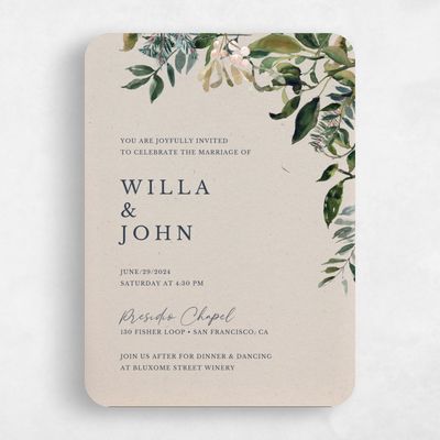 Multi-Colored Wedding Invitation - Buxton Classic