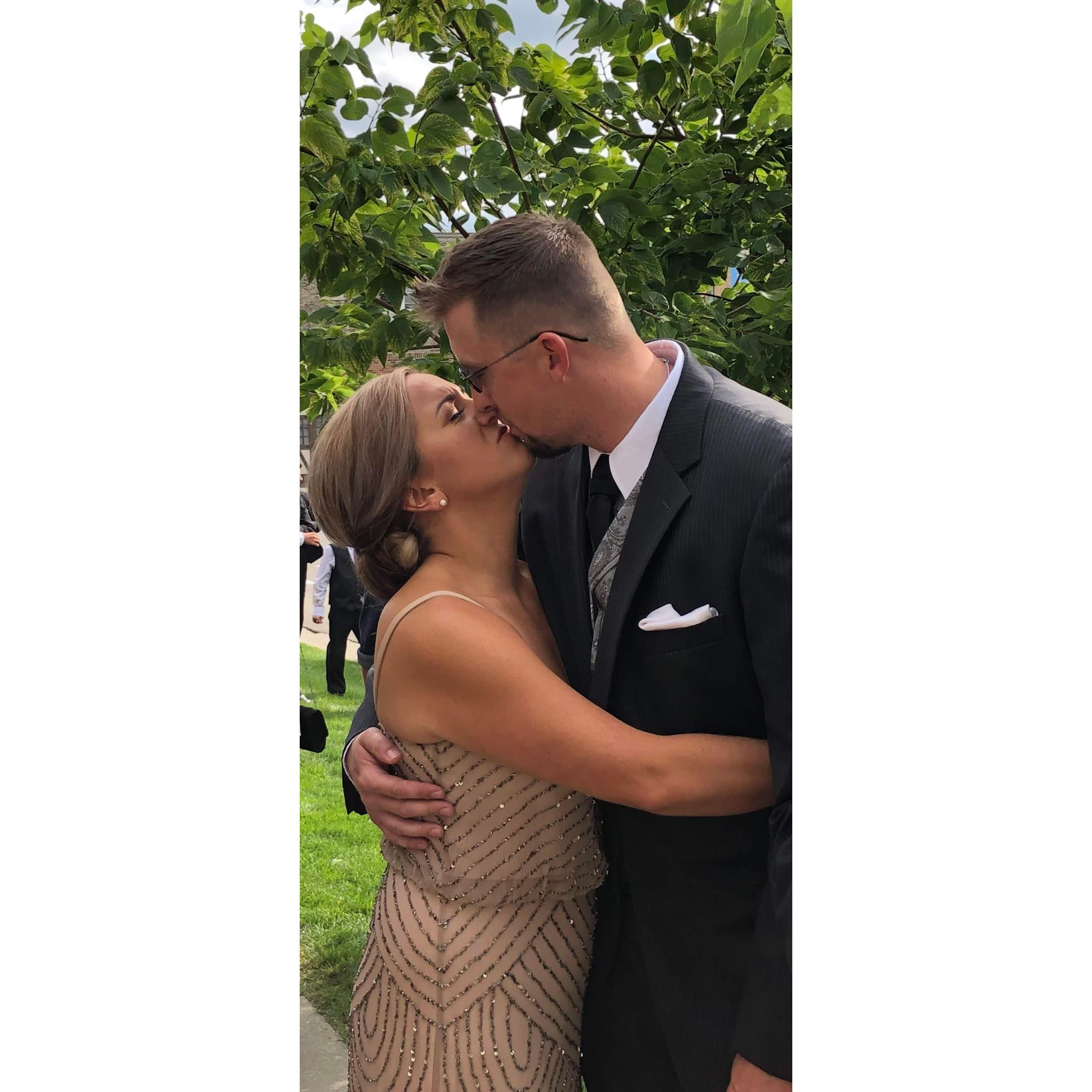 Celebrating the love of Jackie's brother and new sister-in-law as Jackie's father unknowingly snapped this picture.