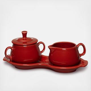 4-Piece Sugar Bowl And Creamer Set With Tray