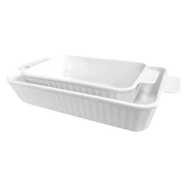 ALFEEL Ceramic Baking Dish Bakeware Set of 2 Piece Retangular Baking Pan Lasagna Pans for Cooking, Kitchen, Cake Dinner, Banquet and Daily Use (2-piece)