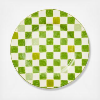 Check Stoneware Round Platter