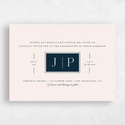 Blue Wedding Invitation - Knowlton Landscape