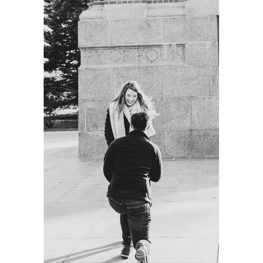 We said "I do" in front of the campanile at UNI