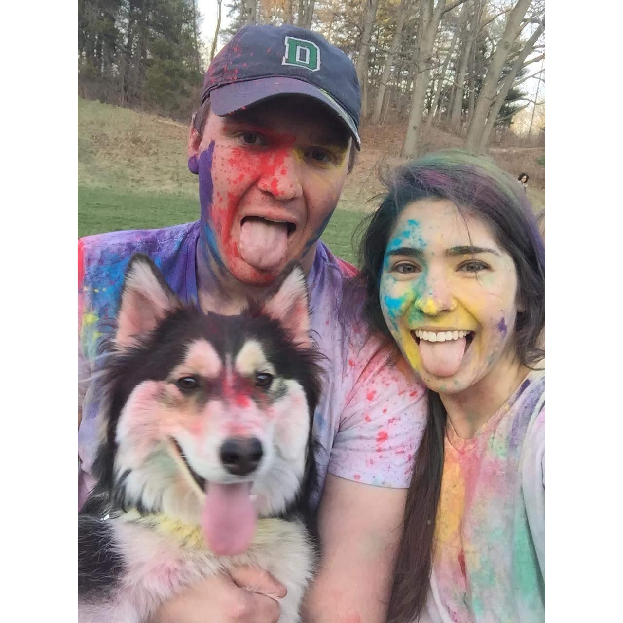 Celebrating Holi (the Indian color festival) in Ann Arbor 2016