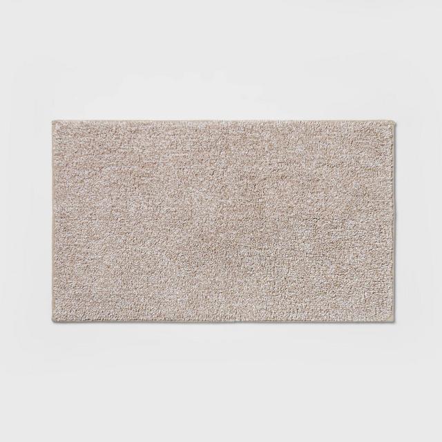 20"x34" Performance Texture Solid Accent Bath Rug Tan - Threshold™