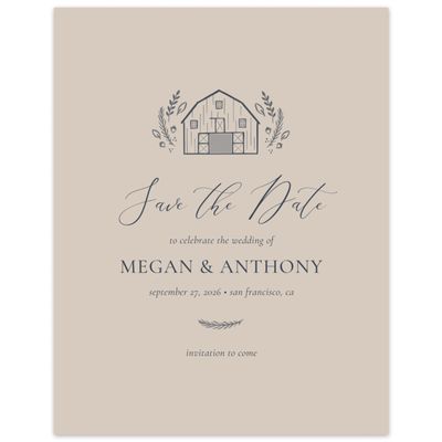 Brown Country Wedding Digital Save the Date - Humbyrd Portrait