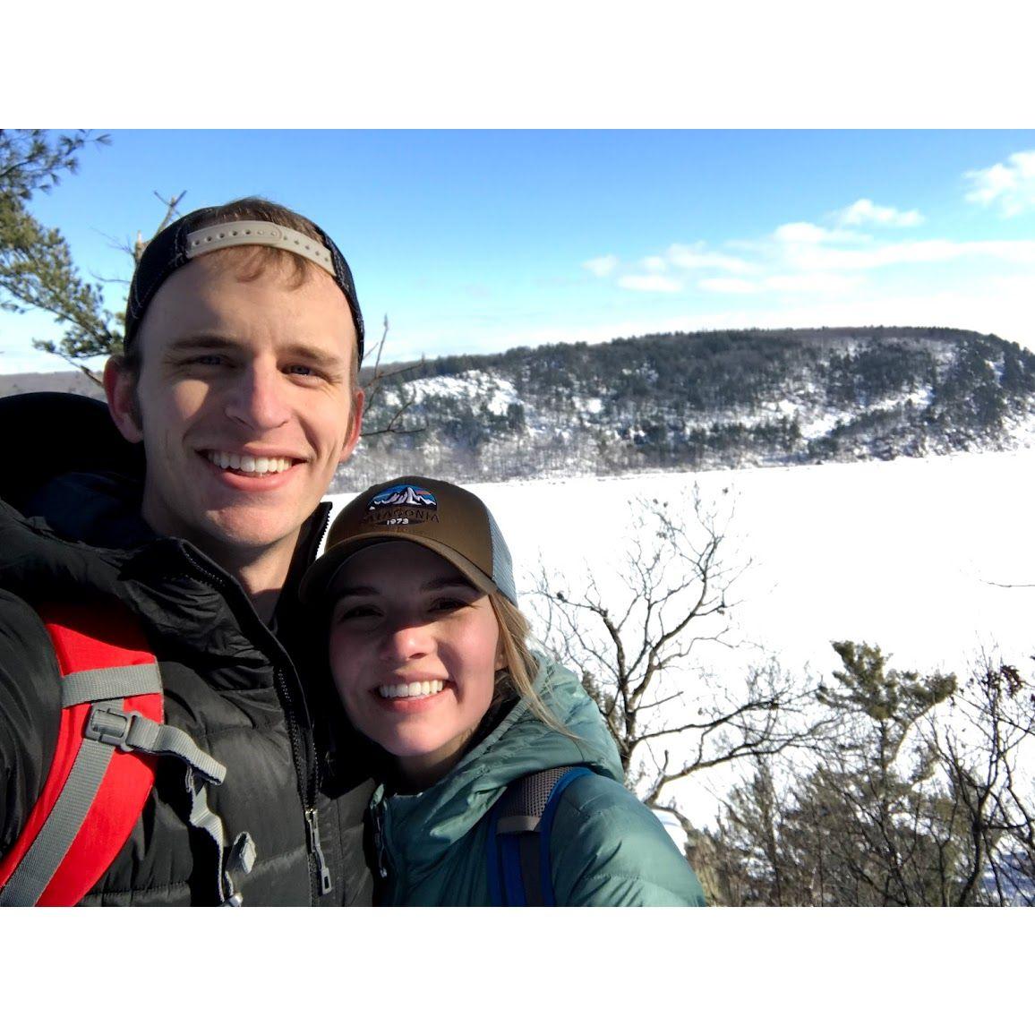 Our first date at Devil's Lake State Park, WI - February 2019