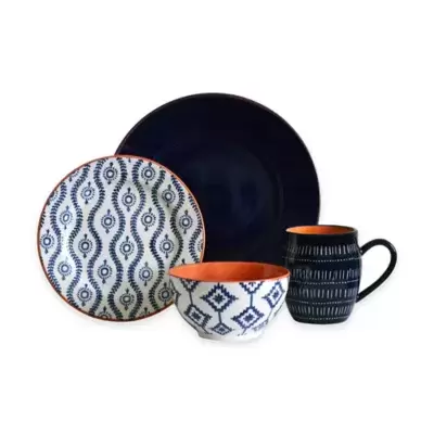 Baum Tangiers 16-Piece Dinnerware Set in Navy