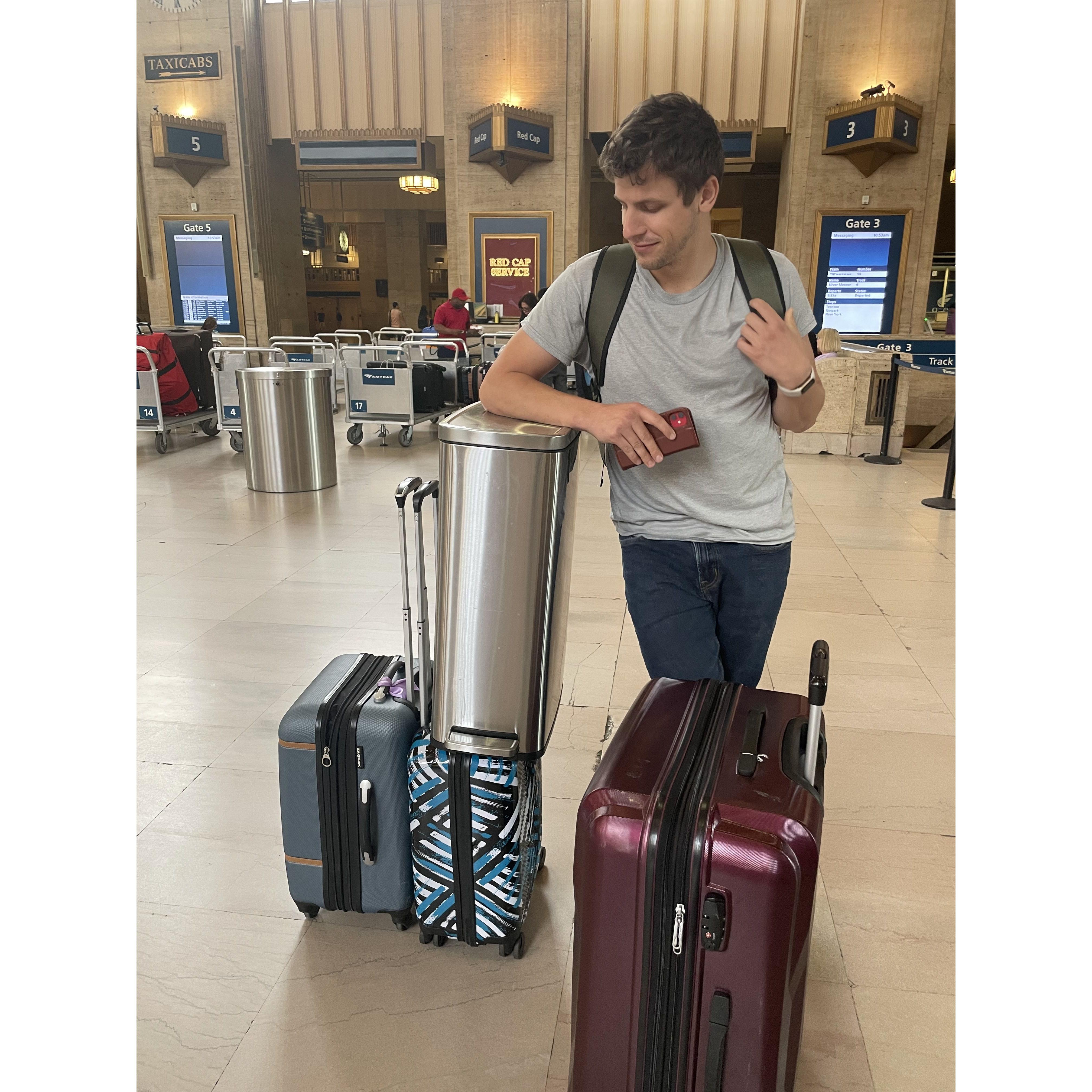Train Traveling Trashcan