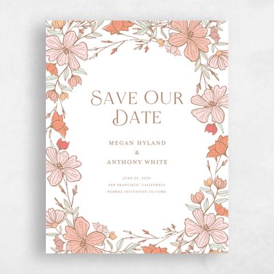 Camel, Pink Wedding Save the Date - Leighton Portrait