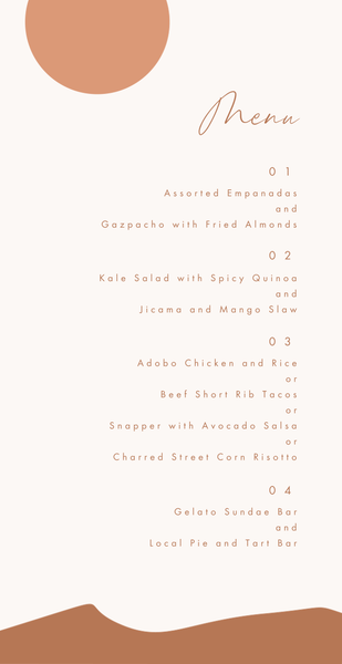 Paloverde | Off-White | Zola Wedding Menus
